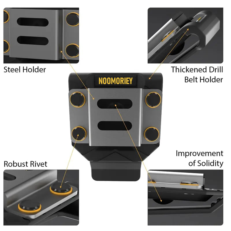 🔥[49% OFF]Drill Holder Belt Clip | Heavy-Duty & Hands-Free | Instant Tool Access for Pros
